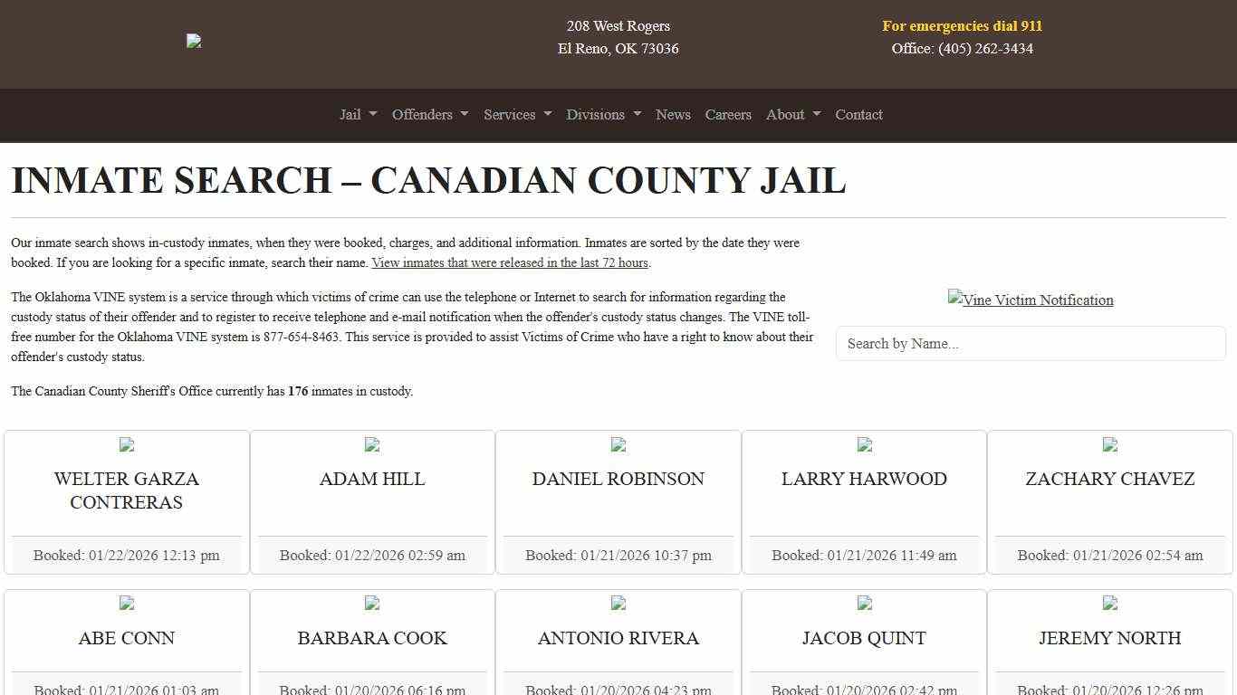Inmate Search Canadian County Sheriff's Office